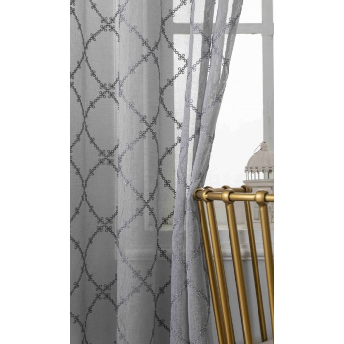 Κουρτίνα Λινό Ημιδιάφανο Με Κρίκο 140x270cm Γκρι ForHome