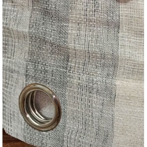 Κουρτίνα με Κρίκο Γάζα-Ριγέ Γκρι 270x285cm ForHome 4429939