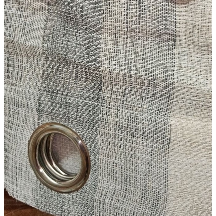 Κουρτίνα με Κρίκο Γάζα-Ριγέ Γκρι 270x285cm ForHome 4429939