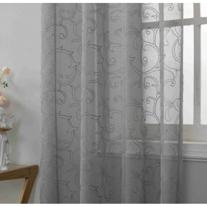 Κουρτίνα Λινό Ημιδιάφανο Με Κρίκο Γκρι 140x270cm ForHome