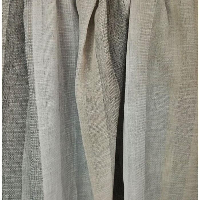 Κουρτίνα με Κρίκο Γάζα-Ριγέ Γκρι 270x285cm ForHome 4429939