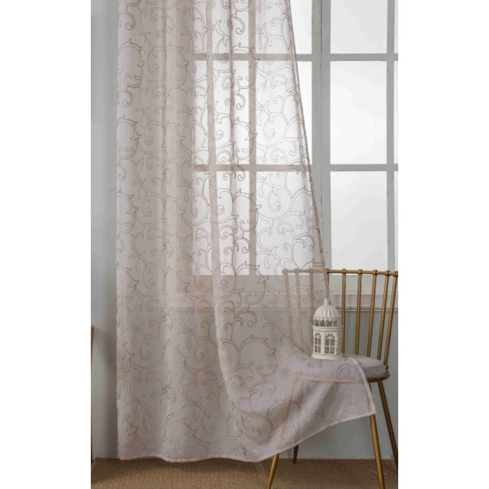 Κουρτίνα Λινό Ημιδιάφανο Με Κρίκο Μπεζ 140x270cm ForHome 4429907