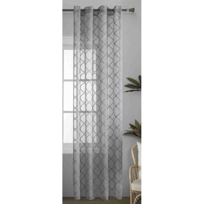 Κουρτίνα Λινό Ημιδιάφανο Με Κρίκο 140x270cm Γκρι ForHome