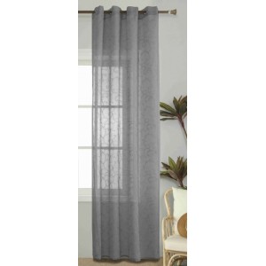 Κουρτίνα Λινό Ημιδιάφανο Με Κρίκο Γκρι 140x270cm ForHome 4429905