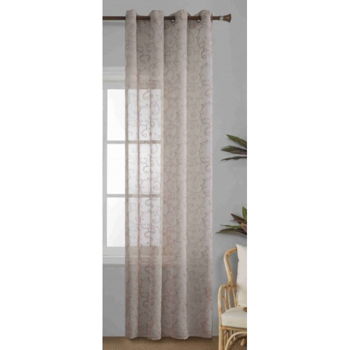 Κουρτίνα Λινό Ημιδιάφανο Με Κρίκο Μπεζ 140x270cm ForHome 4429907