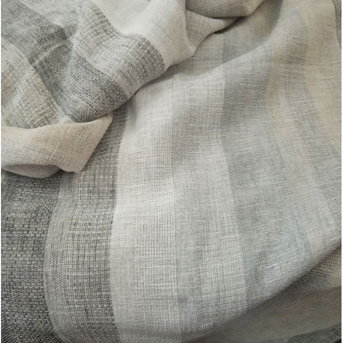 Κουρτίνα με Κρίκο Γάζα-Ριγέ Γκρι 270x285cm ForHome 4429939