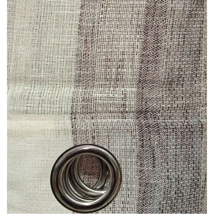 Κουρτίνα με Κρίκο Γάζα-Ριγέ Μπεζ 270x285cm ForHome 4429941