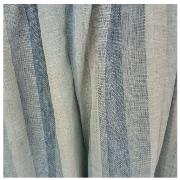 Κουρτίνα με Κρίκο Γάζα-Ριγέ Μπλε 200x140cm ForHome 4429944