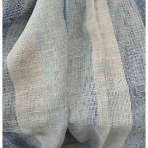 Κουρτίνα με Κρίκο Γάζα-Ριγέ Μπλε 200x140cm ForHome 4429944