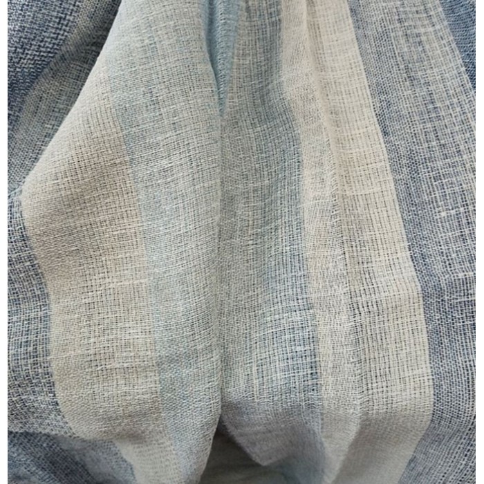 Κουρτίνα με Κρίκο Γάζα-Ριγέ Μπλε 200x140cm ForHome 4429944