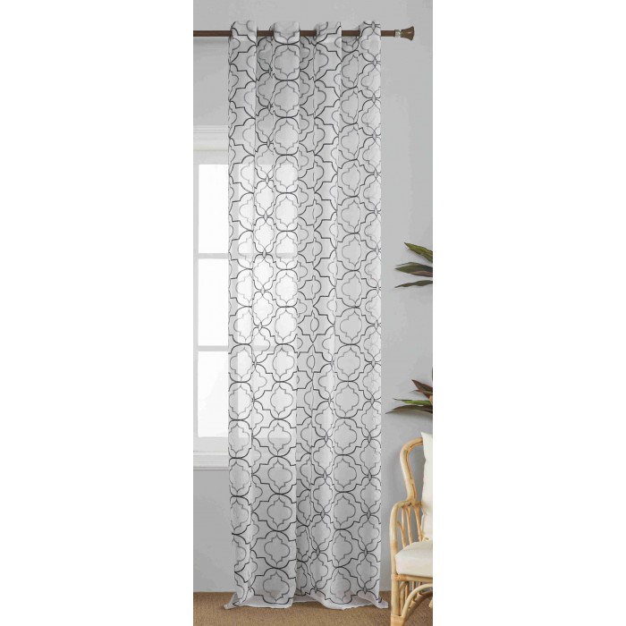 Κουρτίνα Έτοιμη με Κρίκο Μαύρο 140x285cm ForHome