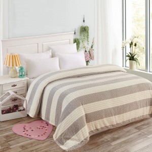 Κουβέρτα Fleece Υπέρδιπλη 220x240cm Ριγέ Γκρι ForHome 4450503