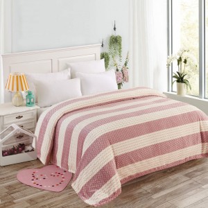 Κουβέρτα Fleece Υπέρδιπλη 220x240cm Ριγέ Ροζ ForHome 4450499