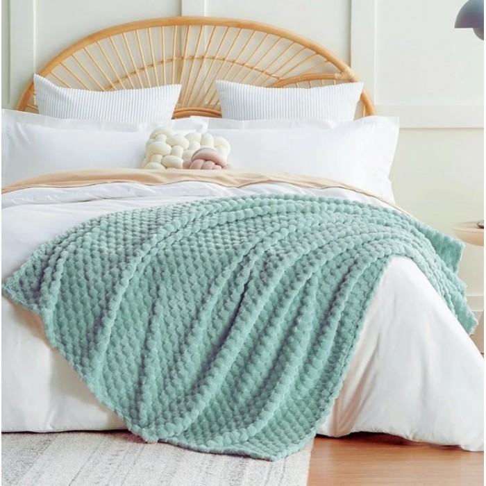 Κουβέρτα Fleece Υπέρδιπλη 220x240cm Πράσινη ForHome 