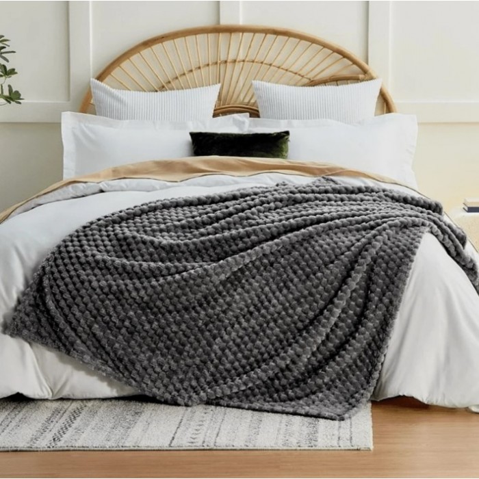 Κουβέρτα Fleece Υπέρδιπλη 220x240cm Κίτρινο ForHome