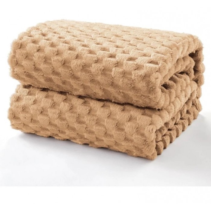 Κουβέρτα Fleece Υπέρδιπλη 220x240cm Καφέ ForHome