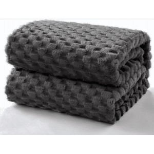 Κουβέρτα Fleece Μονή 160x220cm Μαύρο ForHome