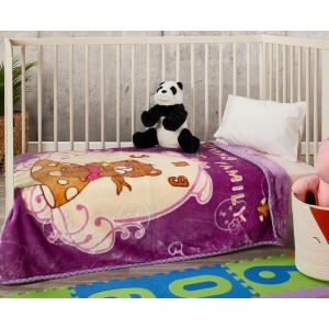 Κουβέρτα Βελουτέ Παιδική 100x130cm Purple ForHome 8581633