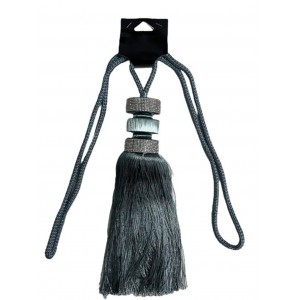 Δέστρα Κουρτίνας Πετρόλ Με Φούντα Και Στράς ForHome 4410905