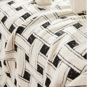 Ριχτάρι Chenille Με Κρόσια 180x180cm Μαύρο ForHome 4410911