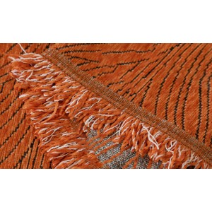 Ριχτάρι Chenille Με Κρόσια 180x240cm Πορτοκαλί ForHome 1003225