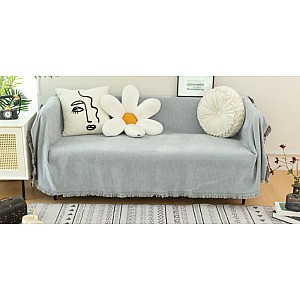 Ριχτάρι Chenille Με Κρόσια 180x240cm Γκρι  ForHome 1003219