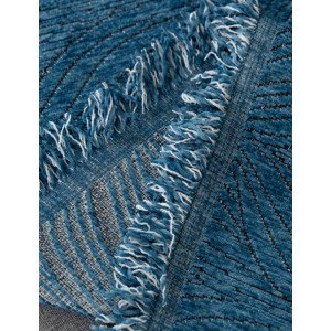 Ριχτάρι Chenille Με Κρόσια 180x180cm Μπλε ForHome 14410757