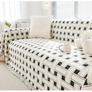 Ριχτάρι Chenille Με Κρόσια 180x180cm Μαύρο ForHome 4410911