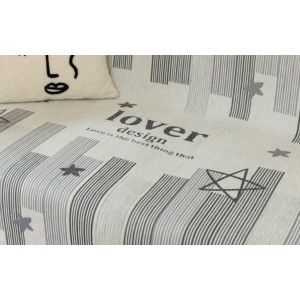 Ριχτάρι Chenille με κρόσια Αστέρια Γκρι 180x280cm ForHome 8599181