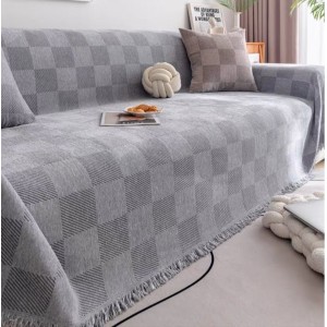 Ριχτάρι Chenille Ζακάρ Γκρι Κύβοι 180x280cm ForHome 8583066