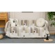 Ριχτάρι Chenille με κρόσια Αστέρια Μπεζ 180x280cm ForHome