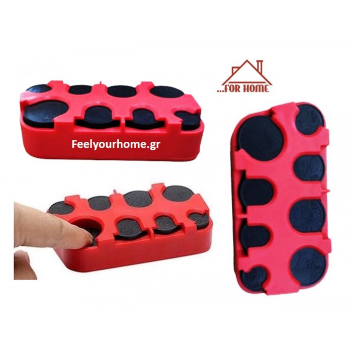 Πλαστική Κερματοθήκη Φορητή με 8 Θέσεις 10x5x2cm Κόκκινη ForHome