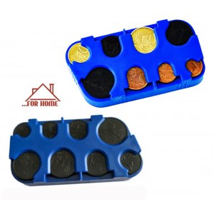 Πλαστική Κερματοθήκη Φορητή με 8 Θέσεις 10x5x2cm Μπλε ForHome 8583413