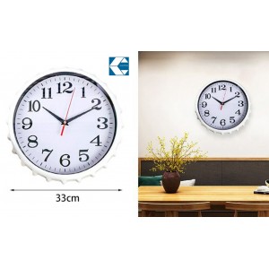 Ρολόι Τοίχου Στρογγυλό Πλαστικό Άσπρο 33cm Galifas 8585604