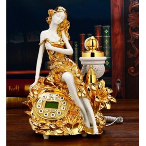 Ενσύρματο Τηλέφωνο Ρετρό Gold Antique Woman Galifas 8583586