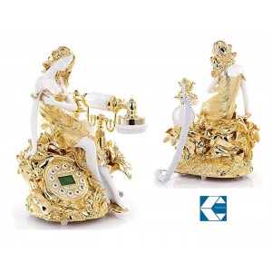 Ενσύρματο Τηλέφωνο Ρετρό Gold Antique Woman Galifas 8583586