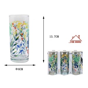 Ποτήρι Γυάλινο 270ml Πολύχρωμο 6x13.7cm σετ 6 τεμαχίων ForHome 8583523