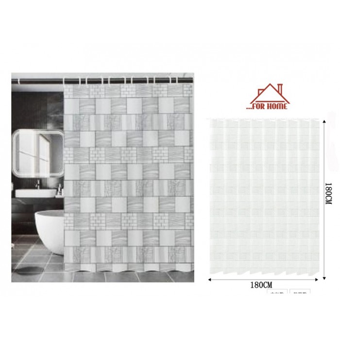 Κουρτίνα Μπάνιου Πλαστική 180x180cm ForHome 