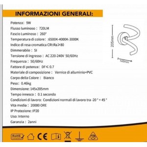 Φωτιστικό Απλίκα LED Τοίχου 9W 720LM 14.5x20.5cm ForHome 7759271
