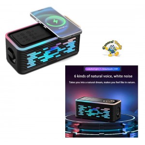 Ασύρματος φορτιστής με ηχείο Bluetooth & νυχτερινό φως RGB 15W General Trade 6766462