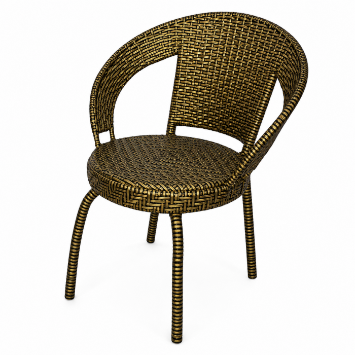 Σετ κήπου bistro rattan look με 2 καρέκλες και γυάλινο τραπέζι καφέ μπεζ