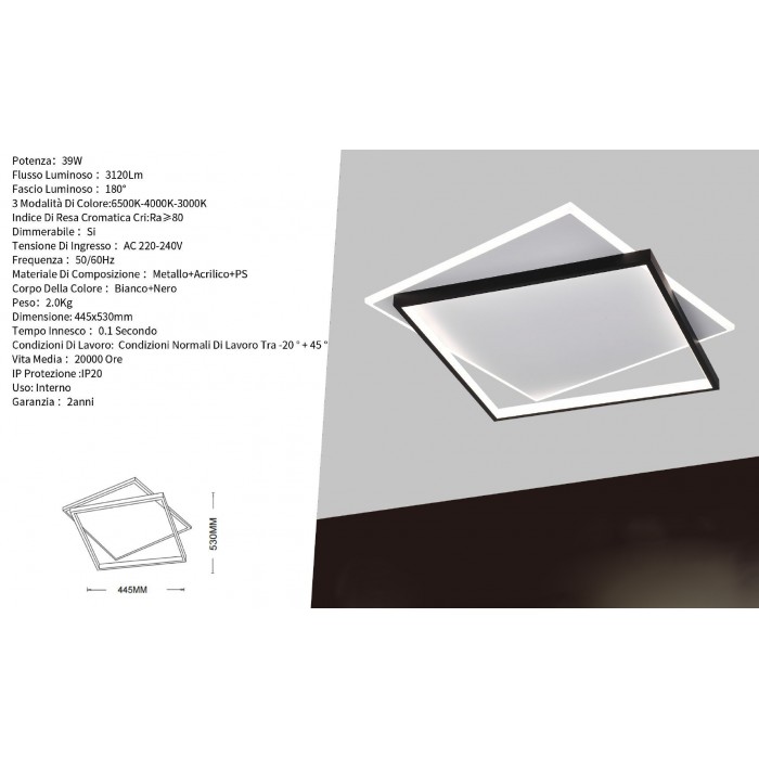 Πλαφονιέρα LED C57-3C 39W μοντέρνο φωτιστικό οροφής σε σύγχρονο σαλόνι