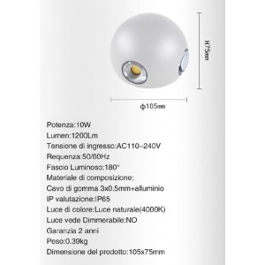 Φωτιστικό Απλίκα LED 10W 4000K για Εξωτερικούς Χώρους 10.5x7.5cm ForHome 7751272