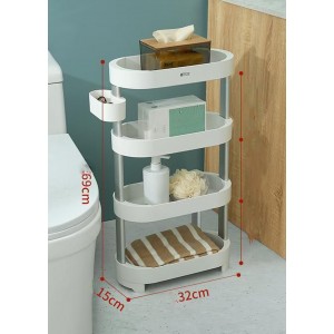 Ράφι Μπάνιου 4 θέσεων Πλαστικό 32x15x69cm ForHome 698511
