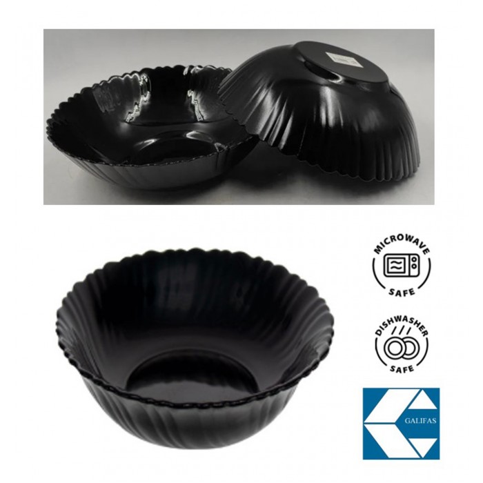 Μπωλ Γυάλινο Black Waves 23x7cm Galifas