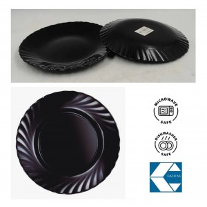 Πιάτο Γυάλινο Black Waves 27x2.3cm Galifas 8583529