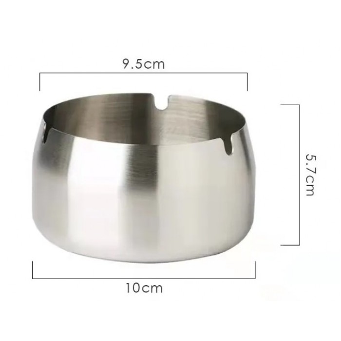 Σταχτοδοχείο Στρογγυλό Ανοξείδωτο 10x9.5x5.7cm