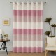 Κουρτίνα γκρι λευκή ριγέ linen look με τρουκς 270x280cm