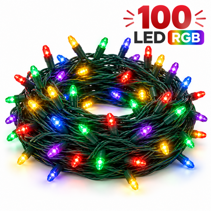 100 Λαμπάκια LED Πολύχρωμα σε Σειρά 5m | Feel Your Home