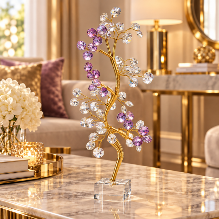 Διακοσμητικό Λουλούδι από Κρύσταλλο Bonsai Crystal Blossom Tree 14x12x34cm Galifas 558702